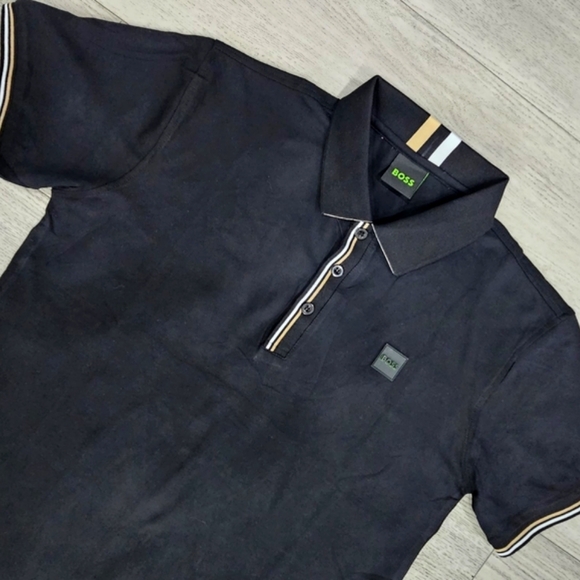 NEW Boss Men's Dark Polo with White Accents - Picture 2 of 4